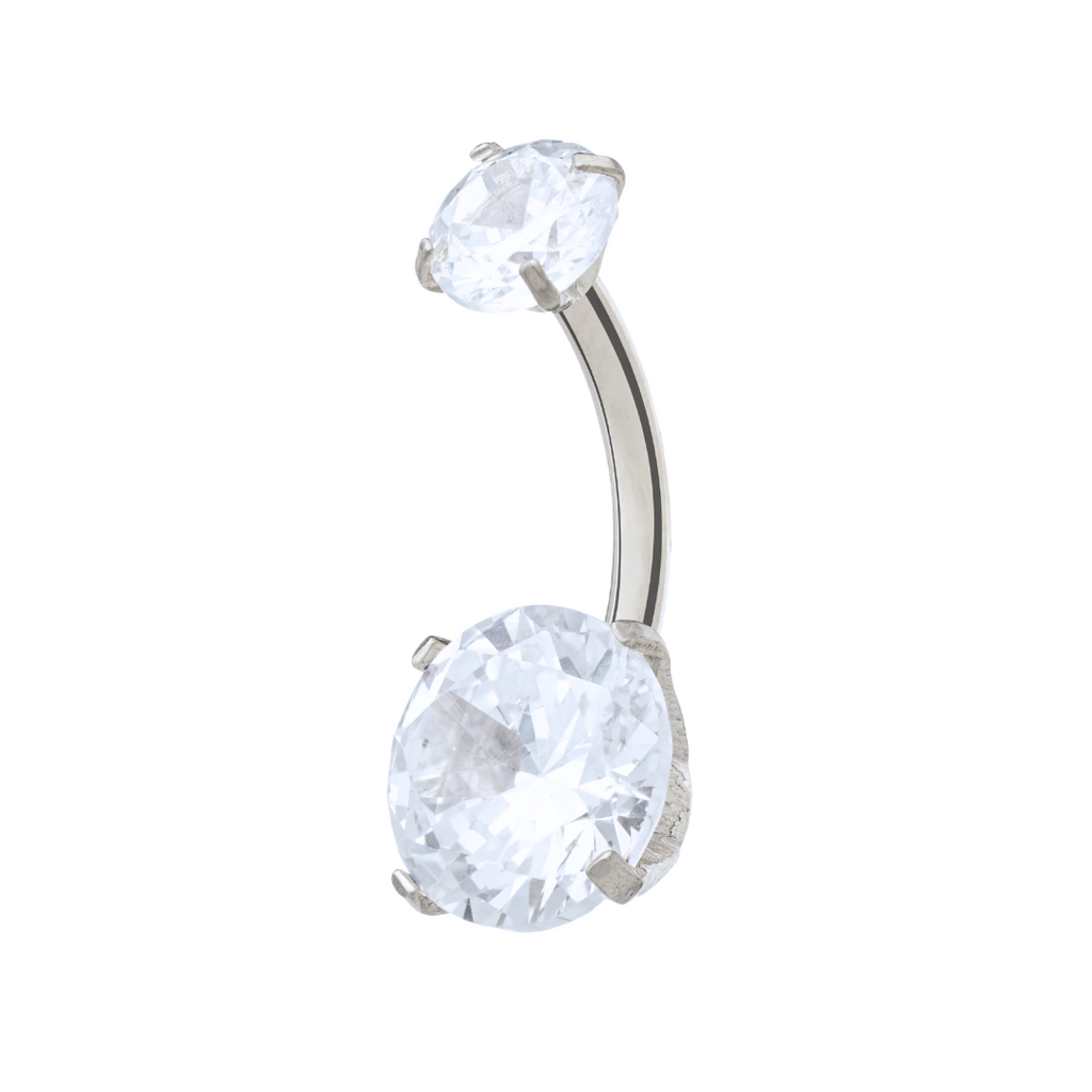 Large Round Zirconia Navel Banana