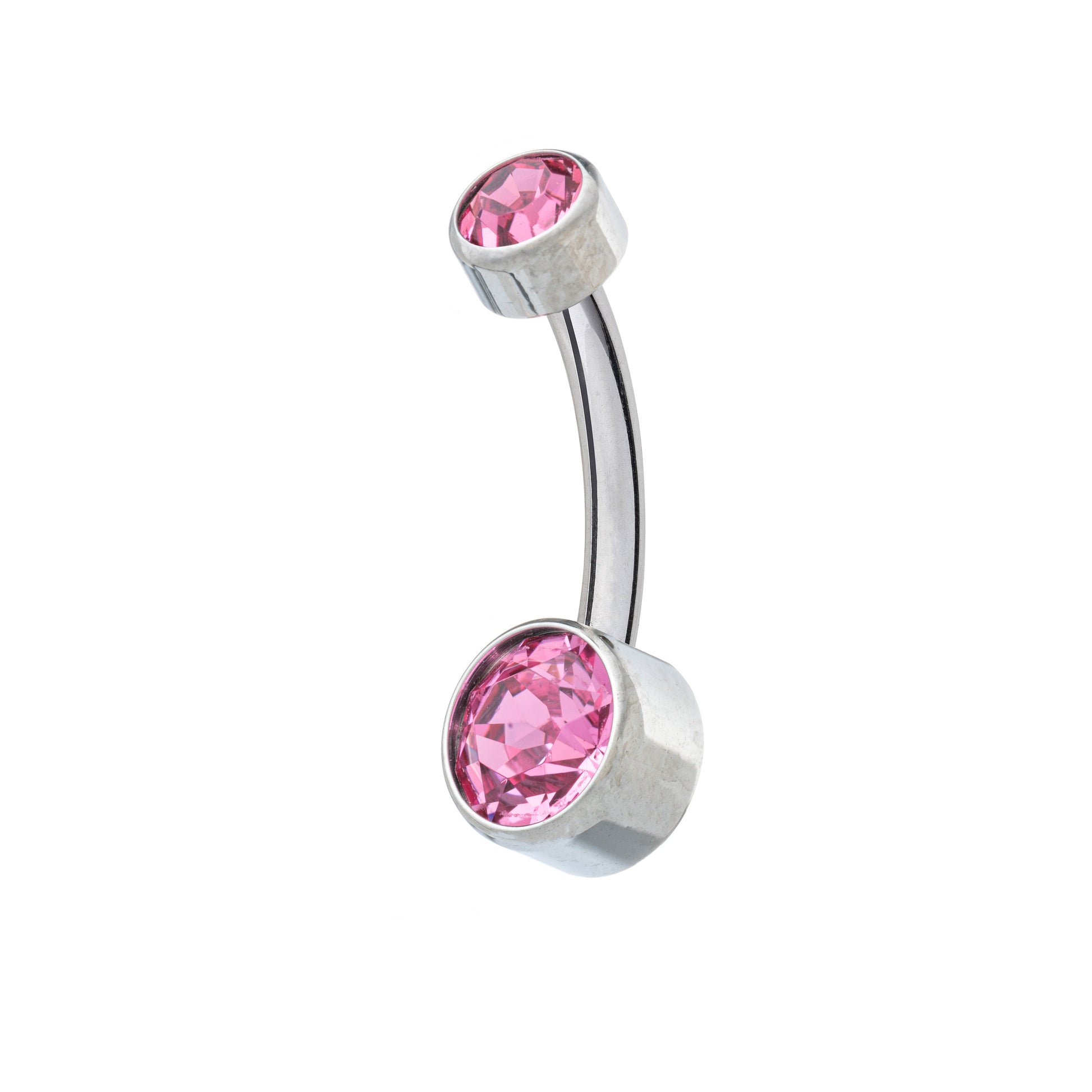 Titanium Internally Threaded Navel Banana With Flat Back Jewels
