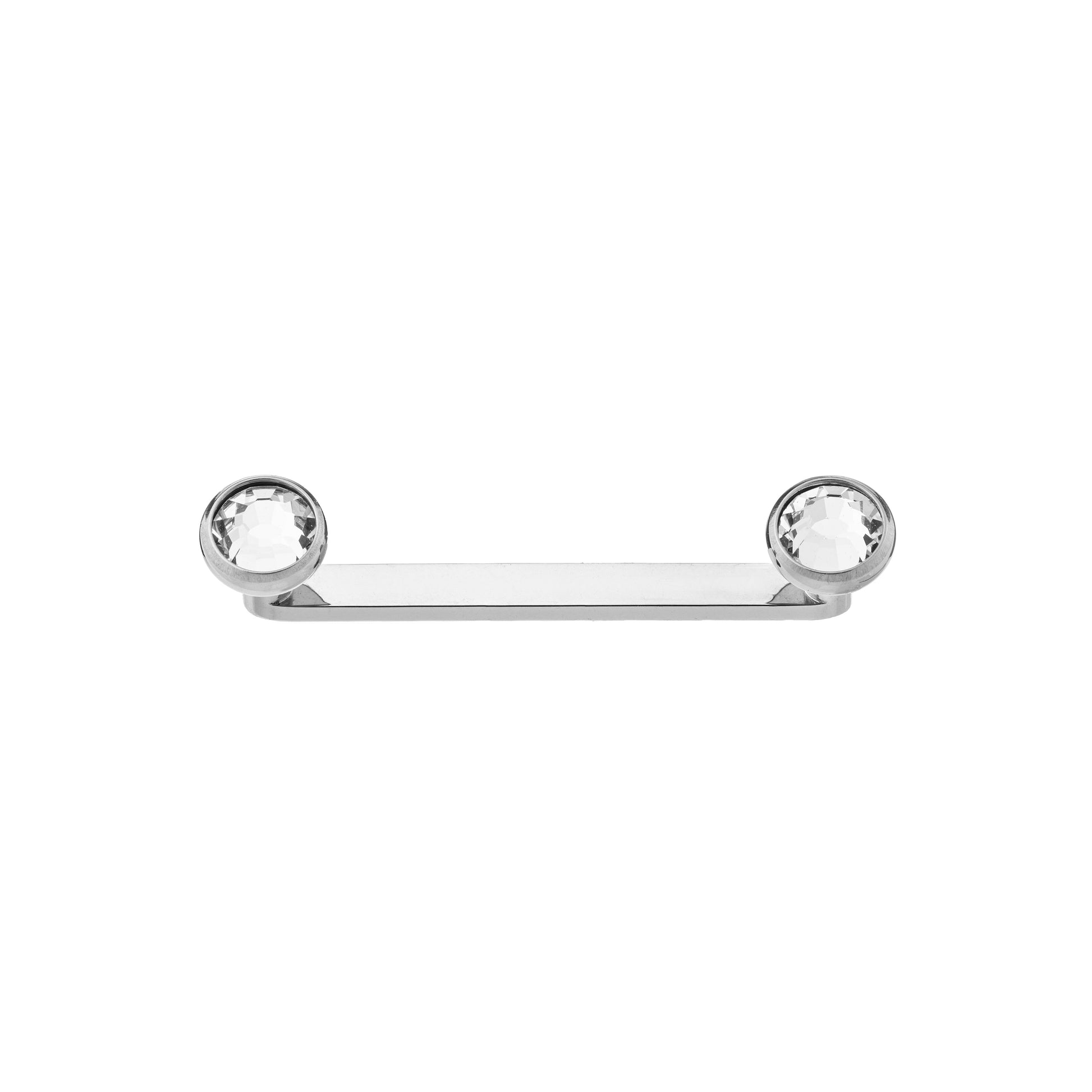 Titanium Flat Surface Bar With Bezel-Set CZ Tops